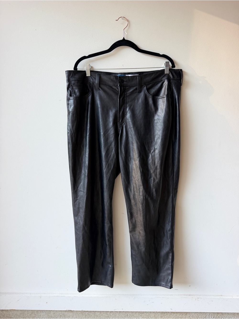 Old Navy Black Relaxed Faux Leather Jeans
